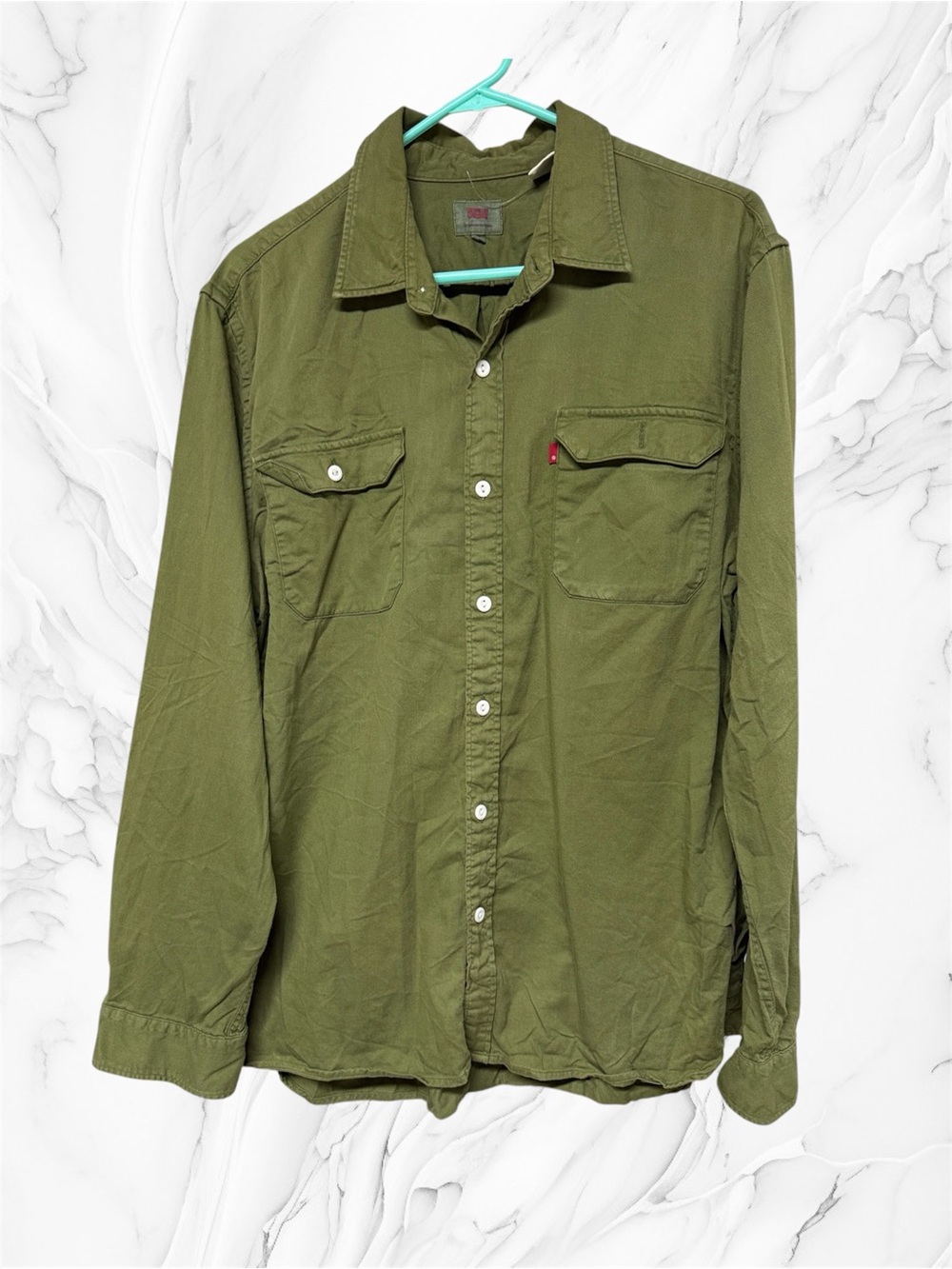 Levi's Olive green Button-Front casual Shirt Shacket